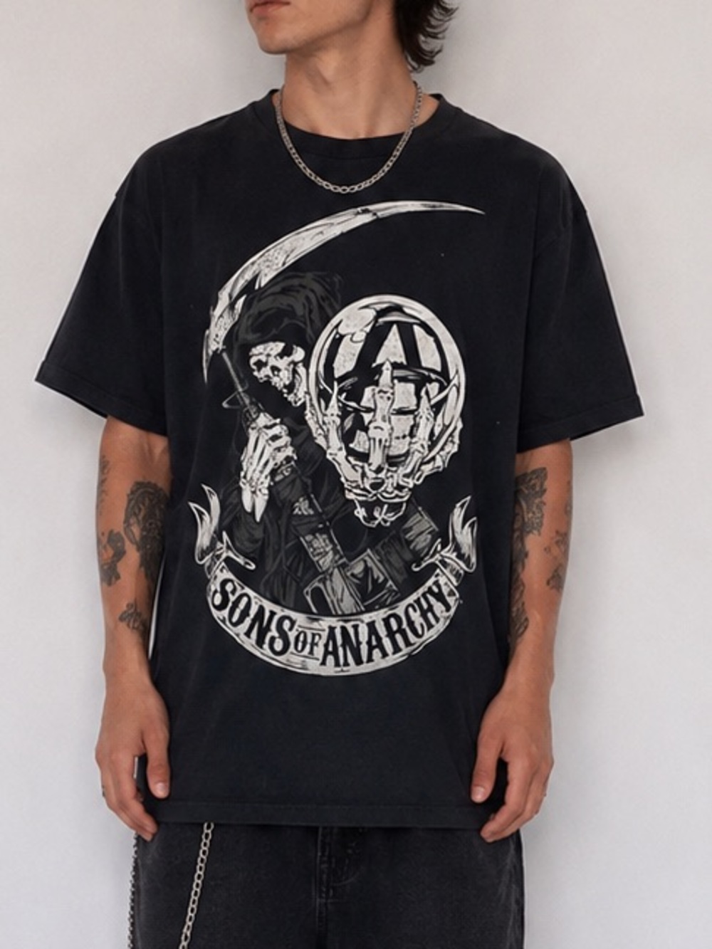 2 FOR $28 | 2013 Sons of Anarchy Skull Biker Black Graphic T-Shirt